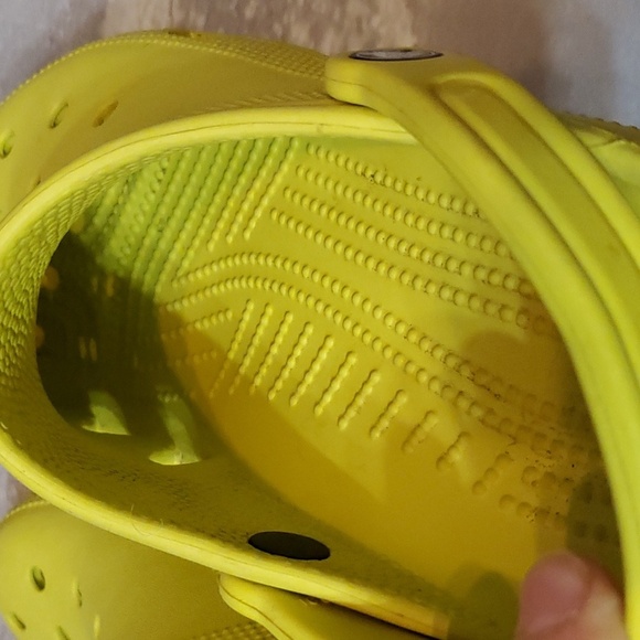 Crocs Clogs. Yellow / light bright green. Women size 10. One charms. - Picture 8 of 9